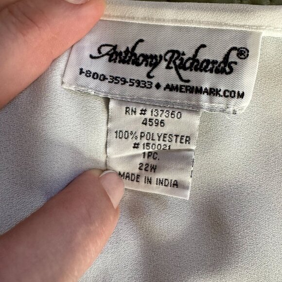 Anthony Richards Womens Keyhole Blouse Top Size 22W NEW Flowy Gold Button Vtg - Picture 3 of 6